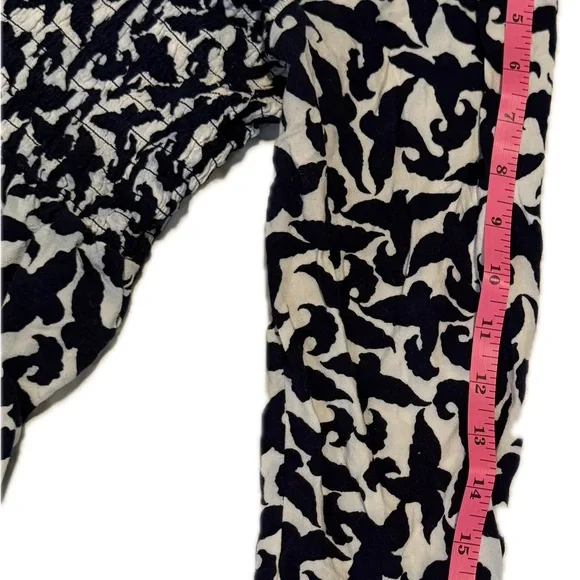 Maeve Navy Blue and White Bird Patterned Blouse Sz Small - Picture 5 of 8